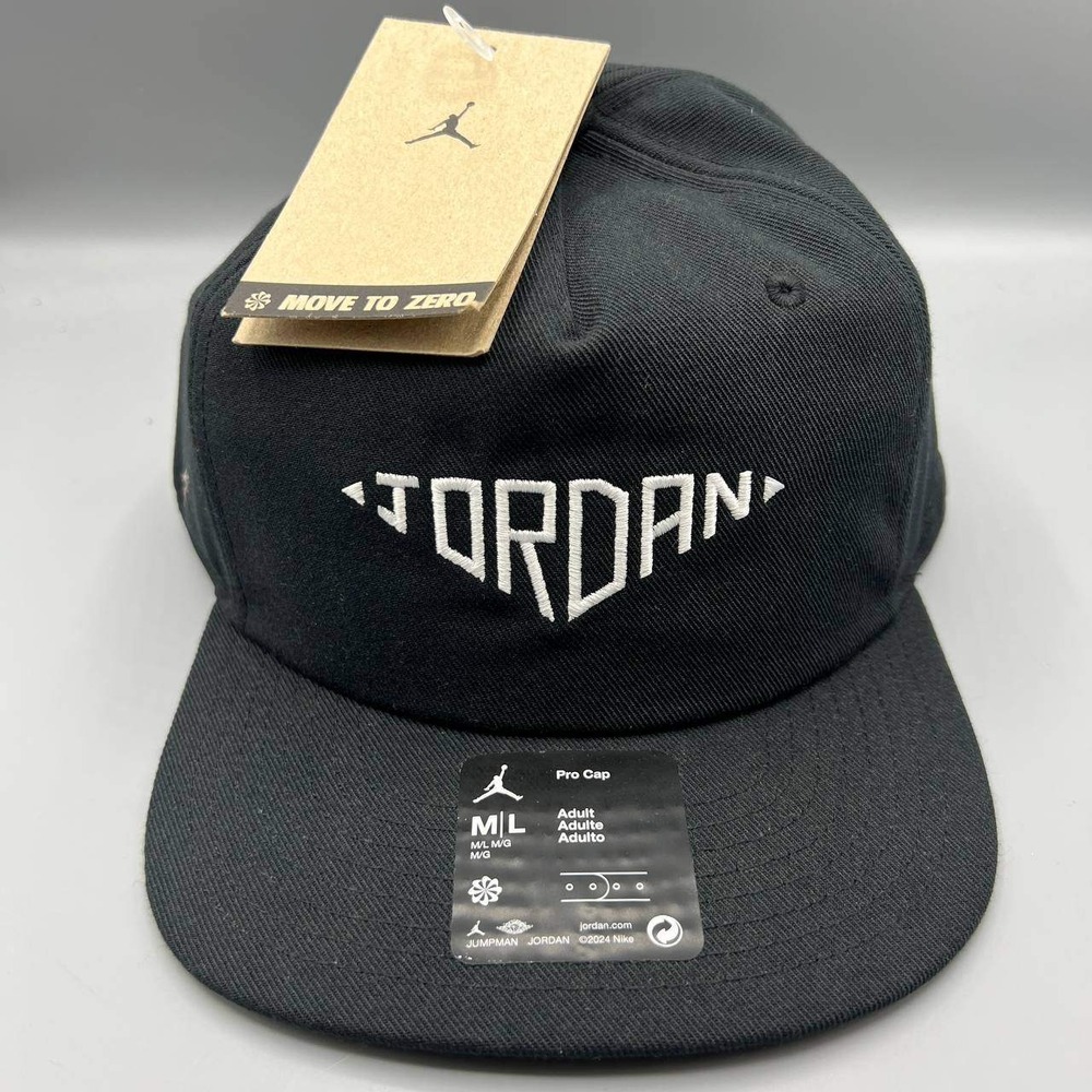 Air Jordan Pro Hat Men Black Medium-Large Jumpman Snap Back Cap New M-L